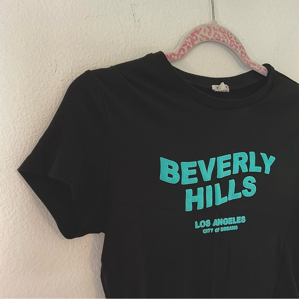 Garage Beverly Hills Graphic Crop Top Short Sleeve Tee